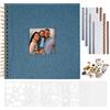 Vienrose Album Scrapbook 20,5x20,5 cm Copertina in lino Album Fotografico con 40 Pagine Carta Kraft Bianca Bianca, Kit di Forniture Scrapbooking fai da te per Matrimonio Famiglia Viaggio, Blu scuro