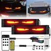 CXYP 2 pezzi Devil Eyes Light LED Occhi per camion e auto (70 mm x 173 mm), display programmabile, segnale luminoso personalizzabile, Smart App, Bluetooth