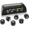 Avutrel TPMS Sistema di Monitoraggio,della Pressione degli Pneumatici per Autocarri, Camper, Pullman,6 Sensori Ruote, 5 modalità Allarme, Ricarica Solare/USB(Ultima Versione)