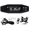 KAOLALI Tachimetro per Moto Impermeabile 12000 RPM, LCD Tachimetro Digitale Universale per Moto Manometro Olio Doppio Contachilometri con Indicatore