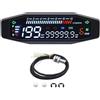 KAOLALI Tachimetro Moto Universale Aggiornato Impermeabile 12000 RPM Digital Motorcycle Tachometer Contachilometri Moto Oindicatore dell'olio Doppio Odometro
