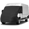 Opaltool Copertura Parabrezza Camper per FIAT Ducato/Peugeot Boxer/Citroen Relay X250/290 2006-2024, 420D Telo Copri Parabrezza Camper con 10 Bande e Magneti per Protezione da Ghiaccio, Neve e Sole