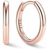 ChicSilver Orecchini a Cerchio Argento 925, 10mm Orecchini Donna Oro Rosa