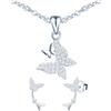 MICMIF Parure Gioielli Farfalle Donna, 2 Pezzi Set Argento 925 Collana e Orecchini a Farfalle, Collana con Ciondolo Farfalle Zircconi, Orecchini a Perno Ear Climber per Donne Ragazze