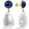 Secret & You Orecchini di perle d'acqua dolce da donna con perle barocche o Keshi Grande XL bianche più di 14 mm di SECRET & YOU - Argento sterling 925 placcato in oro 18k o rodio