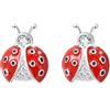 JFASHOP Orecchini a forma di coccinella, in argento Sterling 925 graziosi piccoli orecchini ipoallergenici gioielliere regalo per donne ragazze compleanno