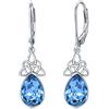 VONALA Orecchini con pietra portafortuna celtica in argento Sterling 925, nodo celtico di cristallo a goccia pendenti orecchini gioielli regalo per donne e donne, 0.67*0.47 inch (17*12 mm), nan