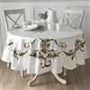 Benson Mills Merry Ribbons Engineered Printed Jacquard Fabric Christmas Table Cloth, for Christmas, Winter, and Holiday Tablecloth (70 Round, Merry Ribbons)