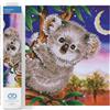 Diamond Dotz Kit di pittura: intermedio, DD7, tela, Koala Snack, 48 x 37 cm