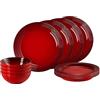 LE CREUSET 79351000607081 dinnerware Set, Stoneware, Rosso Ciliegia