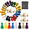 TENGWA 160 Pezzi Pedine Dama In Legno 8 Colori 25 * 12mm Token Economy Degli Scacchi Colorati Gioco con 16 Dadi Include Custodia Design Classico Adatto per Giochi da Tavolo Multigiocatore