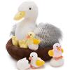 MorisMos Anatra Peluche Gigante, 35 cm Mamma con Kawaii Baby, Realistici Morbido Anatra di Peluche Grande Regali per Ragazze, Bambini, Compleanno Natale