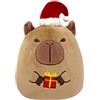 POPOYU Natale Capibala peluche cuscino giocattolo, cuscino marrone Capalife, dolce peluche cuscino bambola morbido cotone peluche bambola, per bambini ragazze ragazzi compleanno Natale