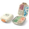 Fefod Portapillole Settimanale, Portapillole Portatile da Viaggio, Organizzatore Medicine con 7 Scomparti, Contenitore per Pillole, per Vitamine, Olio di Pesce e Farmaci