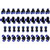 HAXIHA 40 pezzi di fissaggio rapido Air Push da 1/4, connettori pneumatici, splitter/angoli/raccordi a T, set per tubi d'aria, colore blu