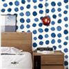 FENTIS Carta da Parati Autoadesiva Blue Dots Rivestimento in Vinile Plastico Bianco Adesivo Rotoli di Carta Adesiva Peel and Stick per Cucina Soggiorno Armadio Piano di Lavoro Bagno 44,5x500cm