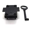 FixitFlo Set serratura e chiave, stile antico, finitura zincata, colore nero, con raccordi (confezione da 1)