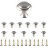 ZSUIQIN 12 Pezzi Pomello Cabinet Retrò, Rotondo Pomelli Armadio, 27mm Manico Rotondo a Foro Singolo con Viti Abbinate per Mobili, per Armadietti, Cassettiere, Cucina(Argento)