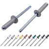 Marcopol Confezione da 80 rivetti ciechi verniciati 4,0 x 14 mm, con testa a cupola, DIN 7337, rivetti in alluminio e mandrino in acciaio, rivetti pop (80, alluminio bianco RAL 9006)