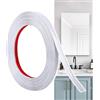 Hengrongshen Modanatura Adesiva per Pareti Bianco Opaco (12M x 1cm) Facile da Tagliare e Incollare, Strisce Decorative Flessibili in PVC per Cornici, Specchi, Soffitti, Pavimenti, Armadi, Piastrelle