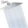 VIGIME Soffione doccia a pioggia, soffione quadrato ad alta pressione da 6 pollici, in acciaio inox ultra sottile con ugello in silicone, soffione doccia a pioggia ad alto flusso (cromo)