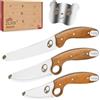 ZLemma Set di coltelli da cucina per bambini, set da cucina sicuro per bambini, 3 coltelli in plastica colorata