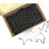 JOKUMO Set Completo di Tagliabiscotti per Amanti dei Cani - 10 Pz di Alta Qualità in Acciaio Inox 430 - Golden Retriever, Schnauzer, Bassotto, Cane Seduto, Zampa, Cuccia, Idrante e 3 Ossi