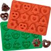 webake Mini stampo per pan di zenzero in silicone, 2 pezzi, stampi per pan di zenzero, a forma di stella e cuori