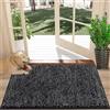 SHACOS Zerbino Ingresso Interno Antiscivolo, Tappeto Ingresso Lavabile In Lavatrice, Tappeto Bagno Interno Microfibra, Tappeto Esterno Rimozione Della Polvere, Nero Grigio, 40 x 60 cm