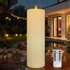 Kimjo 10CM x 30CM Candele LED Grandi Senza Fiamma per Esterni Impermeabili - Candele LED Finte a Fiamma Bianco Avorio con Funzione Timer Telecomando - Tremolante 500+ Ore di Batteria