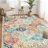 LuxFocus Tappeto vintage lavabile, 120 x 170 cm, pieghevole, a pelo basso, grande, morbido, antiscivolo, per ufficio, sala da pranzo, cameretta dei bambini, arancione