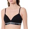 Emporio Armani Iconic Logoband Reggiseno a Triangolo Imbottito Nero S, Nero, S