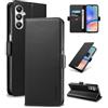 Yunubeyii Cover Libro per Samsung Galaxy A05S,Nero | Blocco RFID,Luxury PU Pelle,Portafoglio,Card Holder,Magnetic Phone Custodia,Kickstand,Protettiva,Antiurto