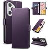 Yunubeyii Cover Libro per Honor 400 Pro - [Blocco RFID] Luxury PU Leather Portafoglio Card Holder Magnetic Phone Custodia con Kickstand, Cover Protettiva Antiurto, Viola