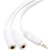 Mobi Lock Splitter a Y per cuffie da 3,5 mm | da 1 maschio a 2 femmine | ideale per tutti i lettori multimediali e altri dispositivi audio con porta da 3,5 mm (bianco)