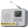 LEMEGA Radio Internet con DAB,Radio Portatile DAB+ Bluetooth,Alimentazione a Rete e Batteria con 12 ore di Autonomia,FM,Doppia Sveglia,60 Stazioni Preimpostate,Jack per cuffie,Display a Colori (Grigio)