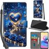 PHINIENLAND Cover per Xiaomi Redmi Note 10 5G / Note 10T 5G Case PU Pelle Custodia [Kickstand] [Chiusura magnetica] [Slot per Schede], Portafoglio Flip Custodia per Xiaomi Poco M3 Pro 5G,Rose blu