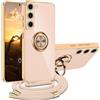XCYYOO Cover per Samsung Galaxy A36 5G con Cordino, Custodia A36 5G Samsung con Tracolla, Case Antiurto 360°Metallo Ring Kickstand Litetettiva Auto,Cover per Samsung Galaxy A36 5G con cord - Rosa