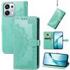 Fertuo Cover per OPPO A6 Pro 5G, Custodia Portafoglio a Libro in Pelle Flip Case con Porta Carte, Chiusura Magnetica e Stand [Disegni di Mandala] Interno Silicone Sottile Antiurto, Verde