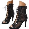 POIUIYQA Heels Dance Shoes Donna Moda Peep Toe Cordoncino Mesh Polacchine Tacco A Spillo Americanocon per Dance Performance