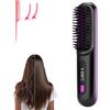 Growalleter Go Brush Pro - Mini spazzola per capelli portatile senza fili per donne con indicatore di temperatura LCD, 2000 mAh, riscaldamento rapido e piastra in ceramica wireless (BK)