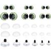 PATIKIL 14-30mm Occhi Sicurezza Lampeggianti, 34 Set Occhi Bambole Rondelle Pulsanti Morbidi Colorati Realistici per Decorazioni Uncinetto Accessori per Bambole Artigianato, Verde Prato