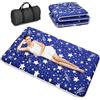 Kiseely Materasso futon, materasso da pavimento giapponese, Materasso futon pieghevole portatile, Materassino per portatile pieghevole con tappetino Tatami con borsa e cinghia (Blu GV1, 150X200cm)