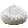 Bestenrose Sedia a sacco non imbottita, per bambini e adulti, solo rivestimento per divani peluche (bianco, taglia XL)