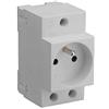 DEBFLEX - Presa elettrica 2P+T per tavolo elettrico - Presa modulare 10/16A con terra - Montaggio su guida DIN - Grigio