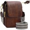 lifwimner Piccola borsa a tracolla da donna, alla moda, in pelle vegana, con scomparti per carte di credito e cinghie regolabili, Caffè, Alla moda