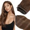 MY-LADY Extension Capelli Veri Tessitura Umani - #04 Marrone Cioccolato Capelli Dritti Double Weft Human Hair Extensions (8 Pollici)