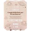 nagu® Regali di Laurea. Biglietto Regalo in Legno Grande, 30 x 22 cm per Regali Personalizzati. Include lettere e numeri adesivi. Cornice con Foto per Diploma di Scuola Superiore, Università, Liceo
