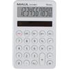 MAUL Calcolatrice Eco MD 1 | Calcolatrice solare con 10 cifre e 5 funzioni | Calcolatrice in 60% plastica riciclata | Calcolatrice da tavolo per ufficio, scuola | Angelo blu/uz116 | Bianco