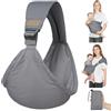 AUYAO Marsupio Neonato, Multifunzionale Fascia Porta Bebe, Marsupio Laterale per Neonati Fino a 15KG, Portabebè Bambino Ergonomico, Traspirante e Regolabile
